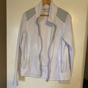 White fleece zip up